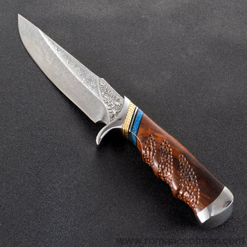 The maple damascus fixed blade 27CM-Romance of Men